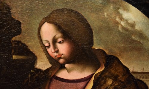 Tableaux et dessins Tableaux XVIe siècle - La Vierge à l'Enfant et San Jean Baptiste - École Flamande du XVIe siècle